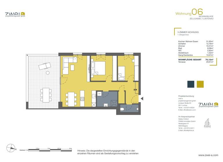 Wohnung zum Kauf - Erstbezug 518.000 € 3 Zimmer 76,1 m² Zellgasse 12 Lustenau 6890