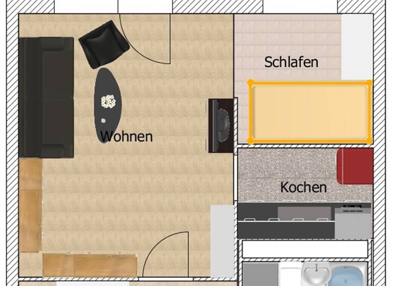 Studio zur Miete 191 € 1 Zimmer 34,3 m² 2. Geschoss frei ab 01.07.2026 Ottendorfer Hang 34 Hainichen 09661