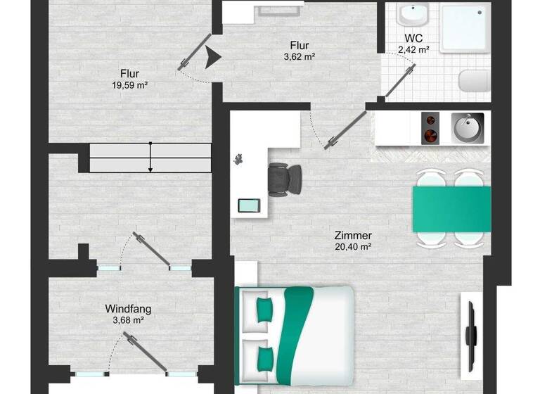 Studio zum Kauf 99.000 € 1 Zimmer 26,4 m² EG Fesenfeld Bremen 28203