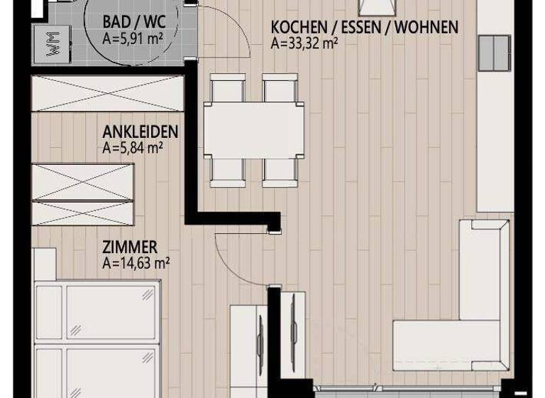 Wohnung zum Kauf - Erstbezug 367.500 € 2 Zimmer 59,7 m² 1. Geschoss Itter 6305