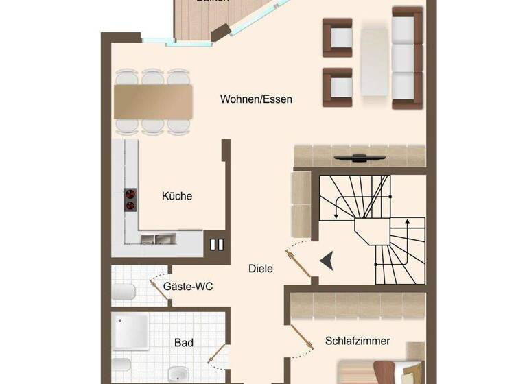Wohnung zur Miete 1.800 € 3 Zimmer 94,2 m² 1. Geschoss Ensen Köln 51149