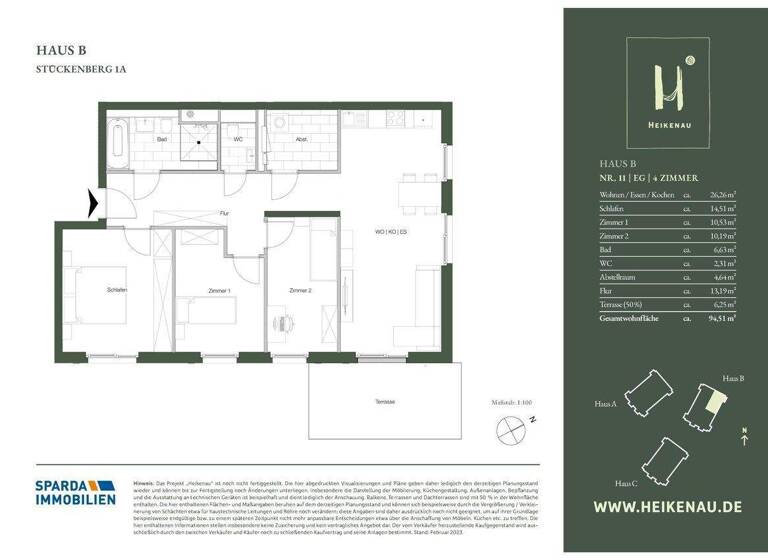 Wohnung zum Kauf - Erstbezug 449.000 € 4 Zimmer 94,5 m² Stückenberg 1a Neuheikendorf Heikendorf 24226