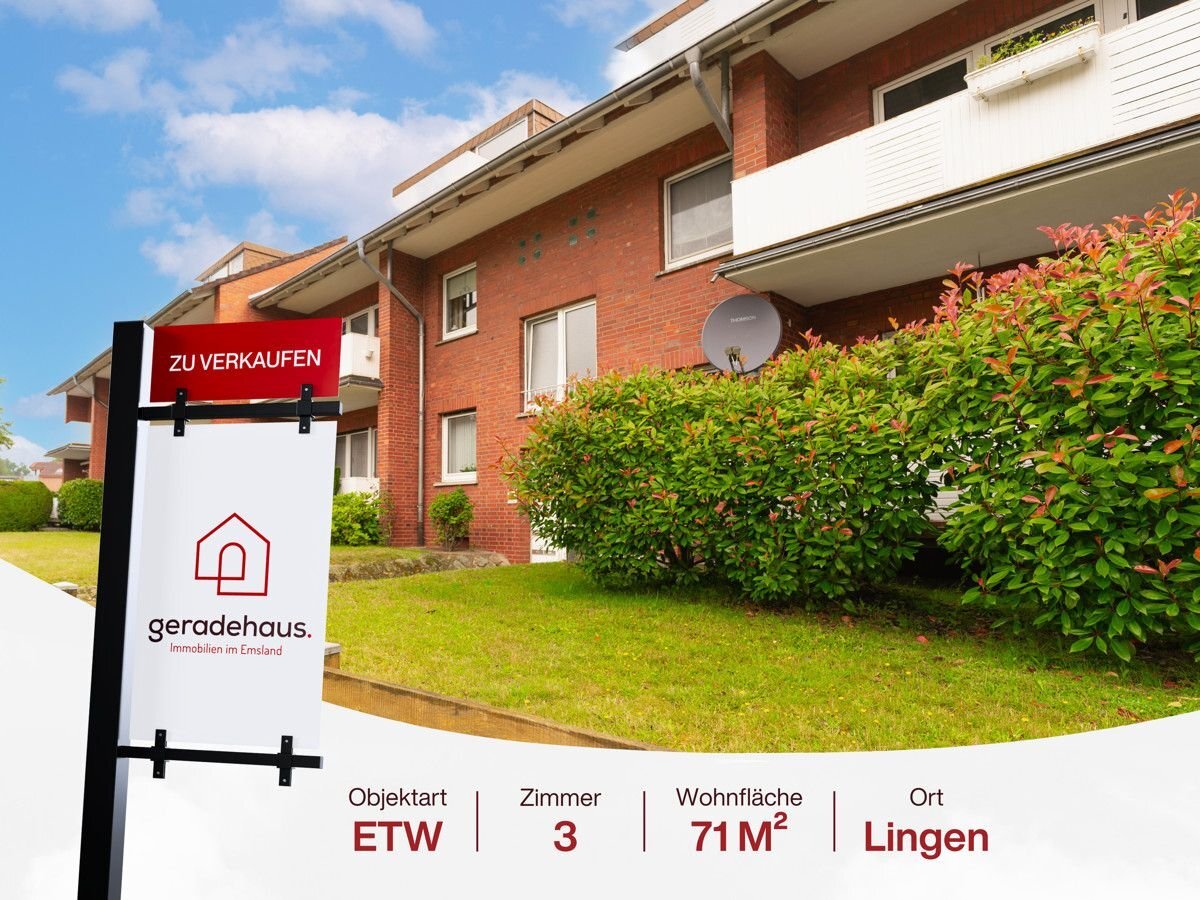 Wohnung zum Kauf 129.000 € 3 Zimmer 71,3 m²<br/>Wohnfläche EG<br/>Geschoss Lingen Lingen (Ems) 49808