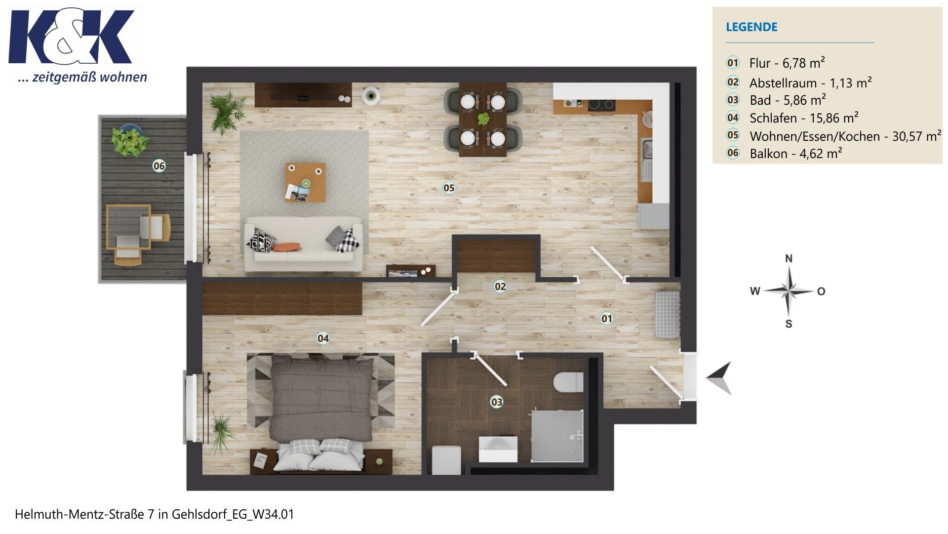 Wohnung zur Miete 844 € 62,5 m²<br/>Wohnfläche EG<br/>Geschoss Helmuth-Mentz-Straße 7 Gehlsdorf Rostock 18147