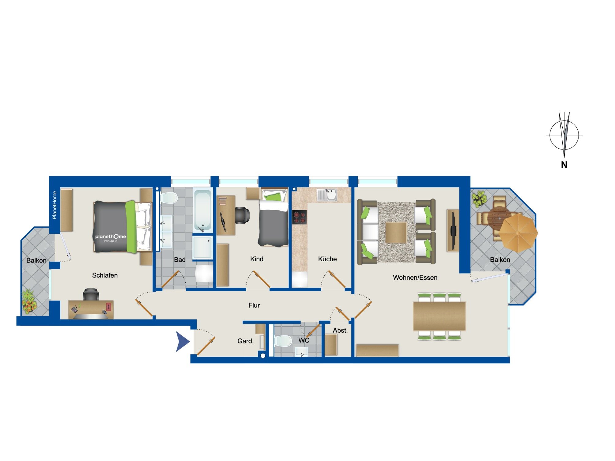 Wohnung zum Kauf 599.000 € 3 Zimmer 98,8 m²<br/>Wohnfläche 1.<br/>Geschoss Niendorf Hamburg 22453