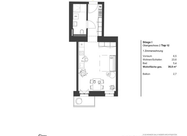 Studio zum Kauf - Erstbezug 311.097 € 1 Zimmer 34,8 m² 2. Geschoss Apostelgasse Wien 1030
