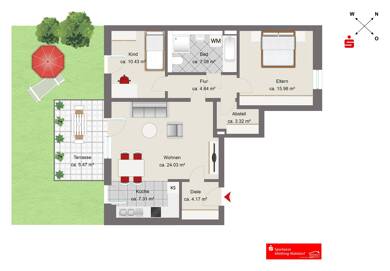 Wohnung zum Kauf provisionsfrei 419.000 € 3 Zimmer 82,4 m² Burghausen Burghausen 84489