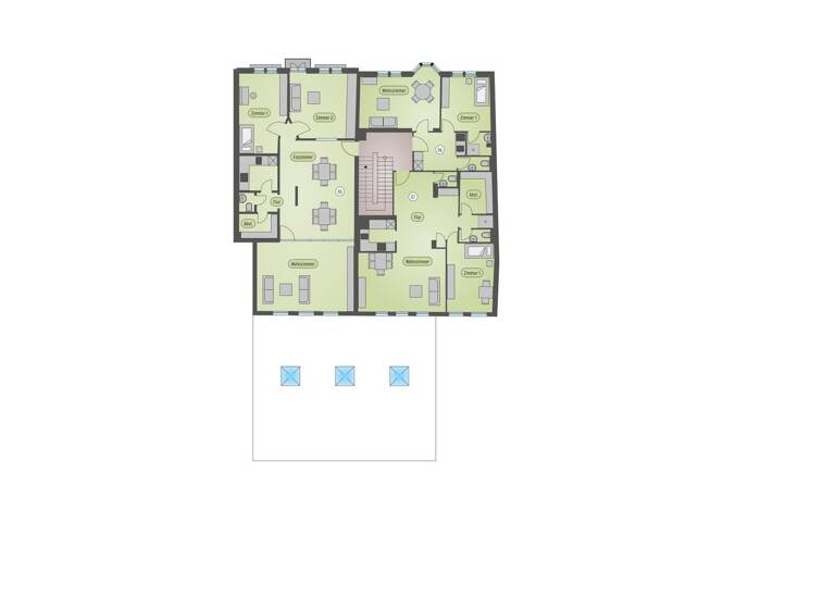 Wohnung zum Kauf 218.400 € 4 Zimmer 120 m² 1. Geschoss Stadtgebiet Renchen 77872