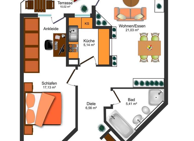 Wohnung zur Miete 695 € 2 Zimmer 62,2 m² 1. Geschoss frei ab sofort Heidesheimer Straße 11 Ingelheim am Rhein 55218
