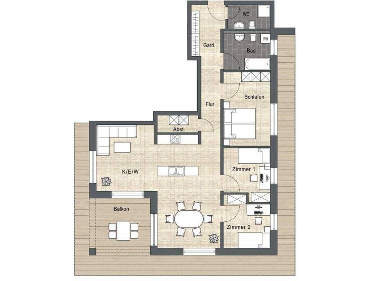 Penthouse zur Miete 1.580 € 4 Zimmer 126 m² frei ab 01.05.2026 Leutkirch Leutkirch im Allgäu 88299