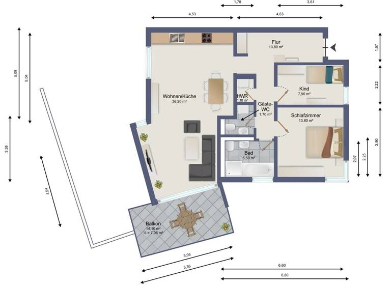 Wohnung zum Kauf 348.000 € 3 Zimmer 87,1 m² EG Münster-Sarmsheim 55424