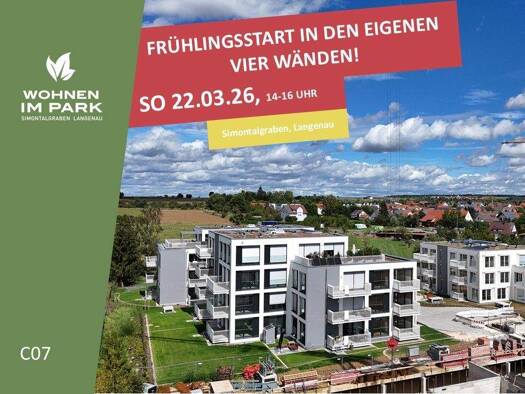 Wohnung zum Kauf - Neubau provisionsfrei 399.900 € 2 Zimmer 76,8 m² 1. Geschoss Am Simontalgraben 23 Langenau 89129