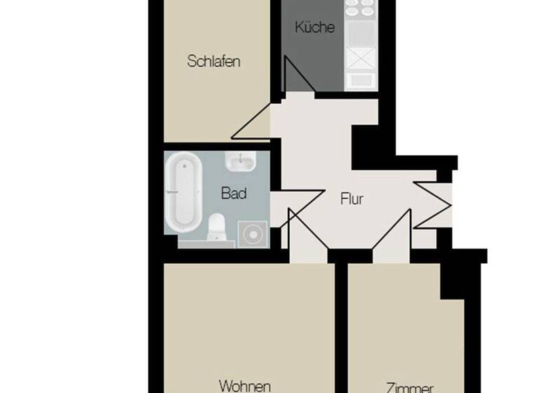 Wohnung zum Kauf 150.000 € 3 Zimmer 61,2 m² EG Gohlis-Süd Leipzig 04155