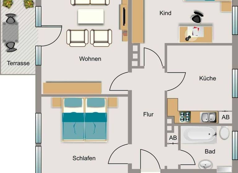 Wohnung zur Miete 596 € 3,5 Zimmer 80,4 m² 2. Geschoss frei ab 01.03.2026 Sumpfstrecke 47 Innenstadt Ahlen 59229