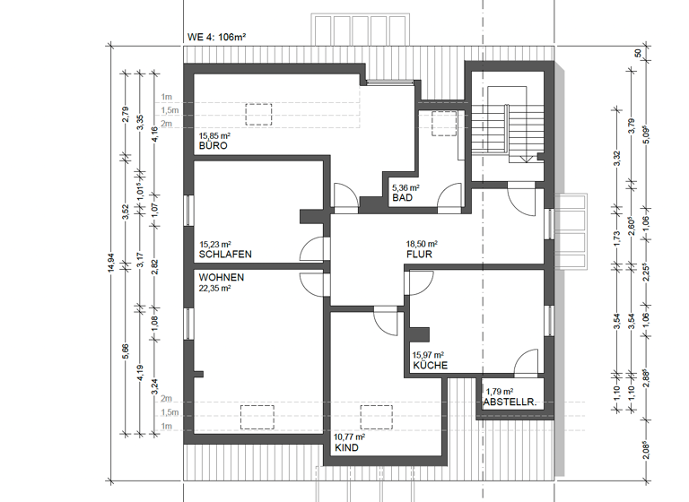 Wohnung zum Kauf 333.000 € 4 Zimmer 106 m² 2. Geschoss Bemerode Hannover 30539