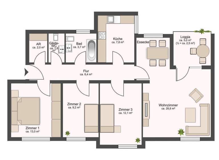 Wohnanlage zum Kauf als Kapitalanlage geeignet 139.000 € 4 Zimmer 89,3 m² Oberzwehren Kassel 34132