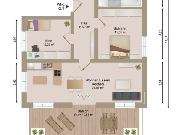 Wohnung zum Kauf - Erstbezug provisionsfrei 484.000 € 3 Zimmer 95,5 m² Mitterfels 94360