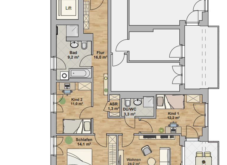 Wohnung zur Miete - Erstbezug 2.015 € 4 Zimmer 106 m² 3. Geschoss frei ab 01.04.2026 Pieschen-Süd Dresden 01097
