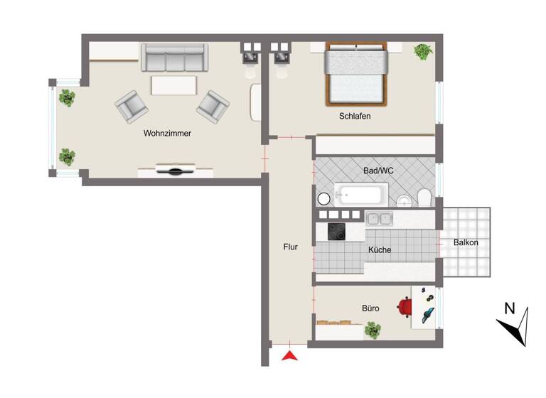 Wohnung zum Kauf 659.000 € 2,5 Zimmer 66,5 m² 2. Geschoss Maxvorstadt München 80799