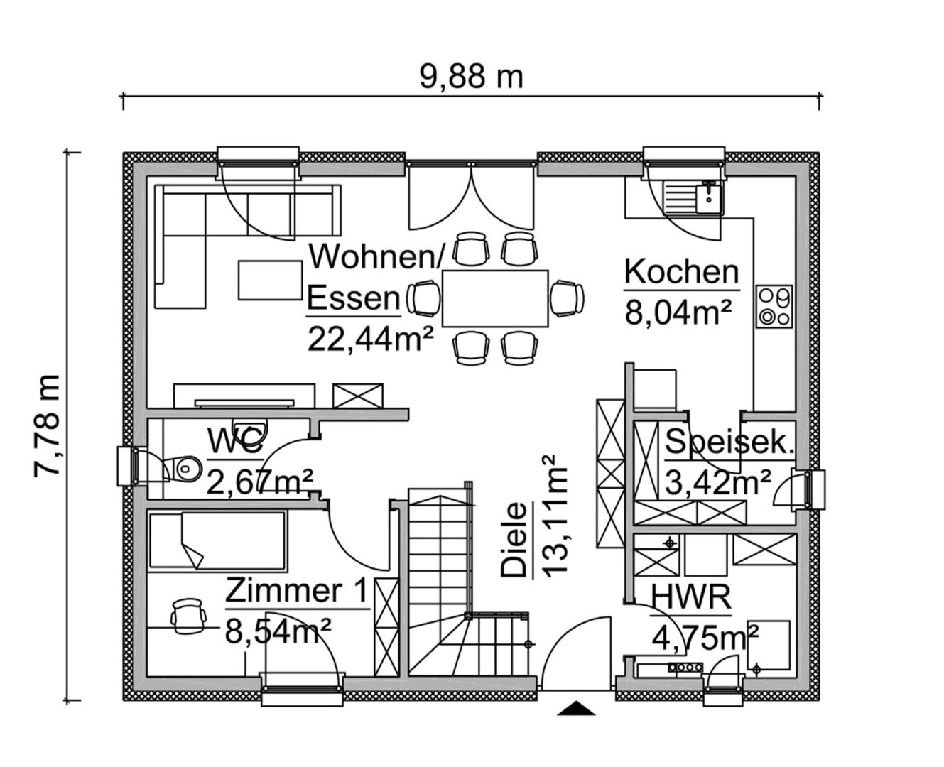 Einfamilienhaus zum Kauf provisionsfrei 463.695 € 4 Zimmer 119,8 m²<br/>Wohnfläche 960 m²<br/>Grundstück Schlossweg 1 Dudinghausen Hohen Sprenz 18299