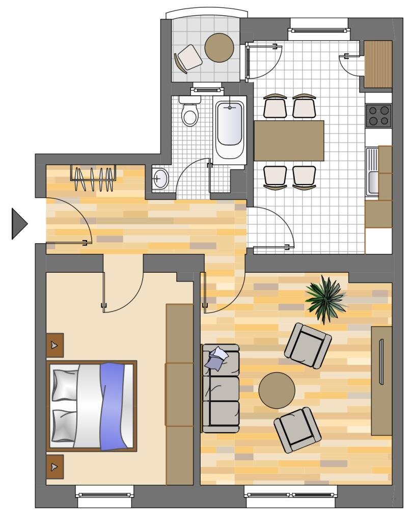 Wohnung zur Miete 619 € 2 Zimmer 58,1 m²<br/>Wohnfläche EG<br/>Geschoss 17.02.2025<br/>Verfügbarkeit Große Heimstraße 6 Südwestfriedhof Dortmund 44139