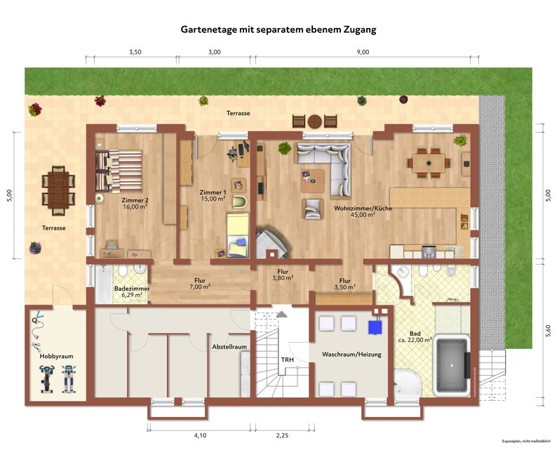 Terrassenwohnung zur Miete 950 € 3 Zimmer 115 m²<br/>Wohnfläche EG<br/>Geschoss ab sofort<br/>Verfügbarkeit Bad Orb 63619