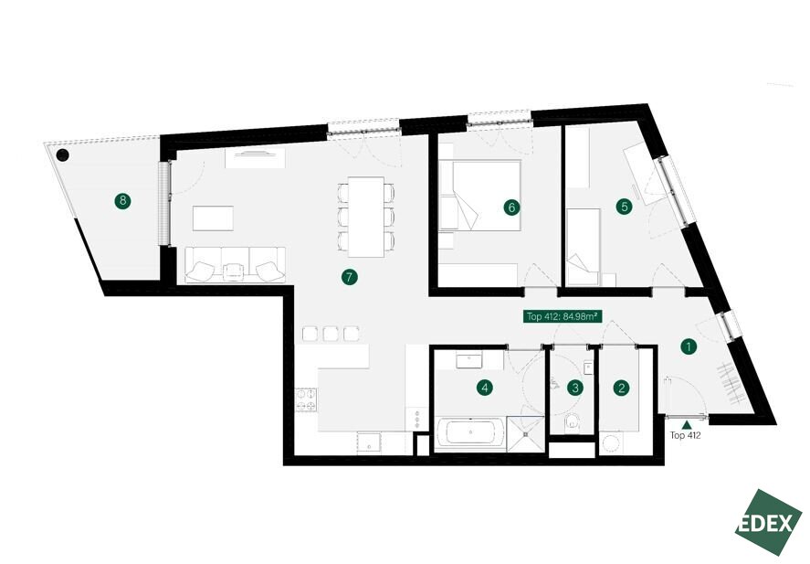 Wohnung zur Miete 1.093 € 3 Zimmer 2.<br/>Geschoss 01.01.2025<br/>Verfügbarkeit Wiener Straße Klosterneuburg 3400