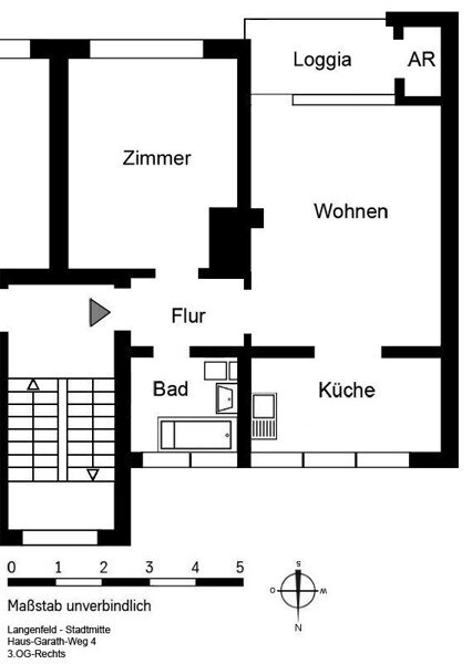 Wohnung zur Miete 554 € 2 Zimmer 52,8 m²<br/>Wohnfläche 3.<br/>Geschoss 14.01.2025<br/>Verfügbarkeit Haus-Garath-Weg 4 Langenfeld - Mitte Langenfeld 40764