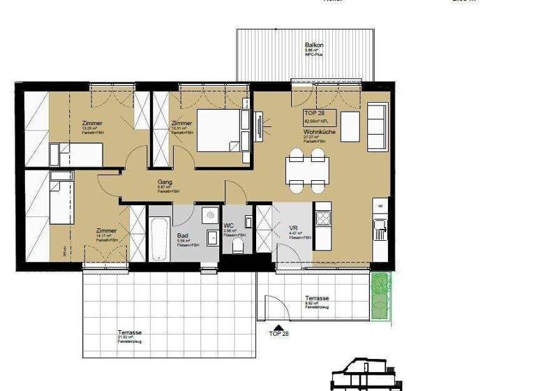 Wohnung zur Miete 1.650 € 4 Zimmer 83 m² Wien 1050