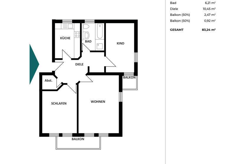 Wohnung zum Kauf 309.000 € 3 Zimmer 83,2 m² Oppersdorf Lappersdorf 93138