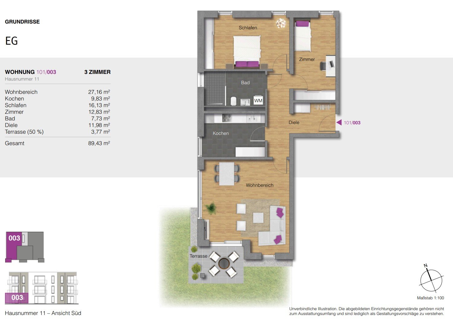 Wohnung zur Miete 1.162 € 3 Zimmer 89,4 m²<br/>Wohnfläche EG<br/>Geschoss 16.01.2025<br/>Verfügbarkeit Lauschigwiesenweg 11 Klotzsche (Am Trobischberg) Dresden 01109