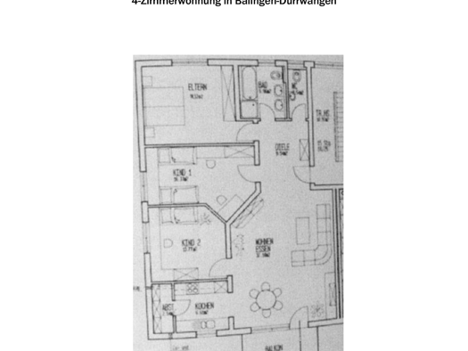 Wohnung zur Miete 840 € 4 Zimmer 114 m² 1. Geschoss frei ab 16.03.2026 Dürrwangen Balingen 72336