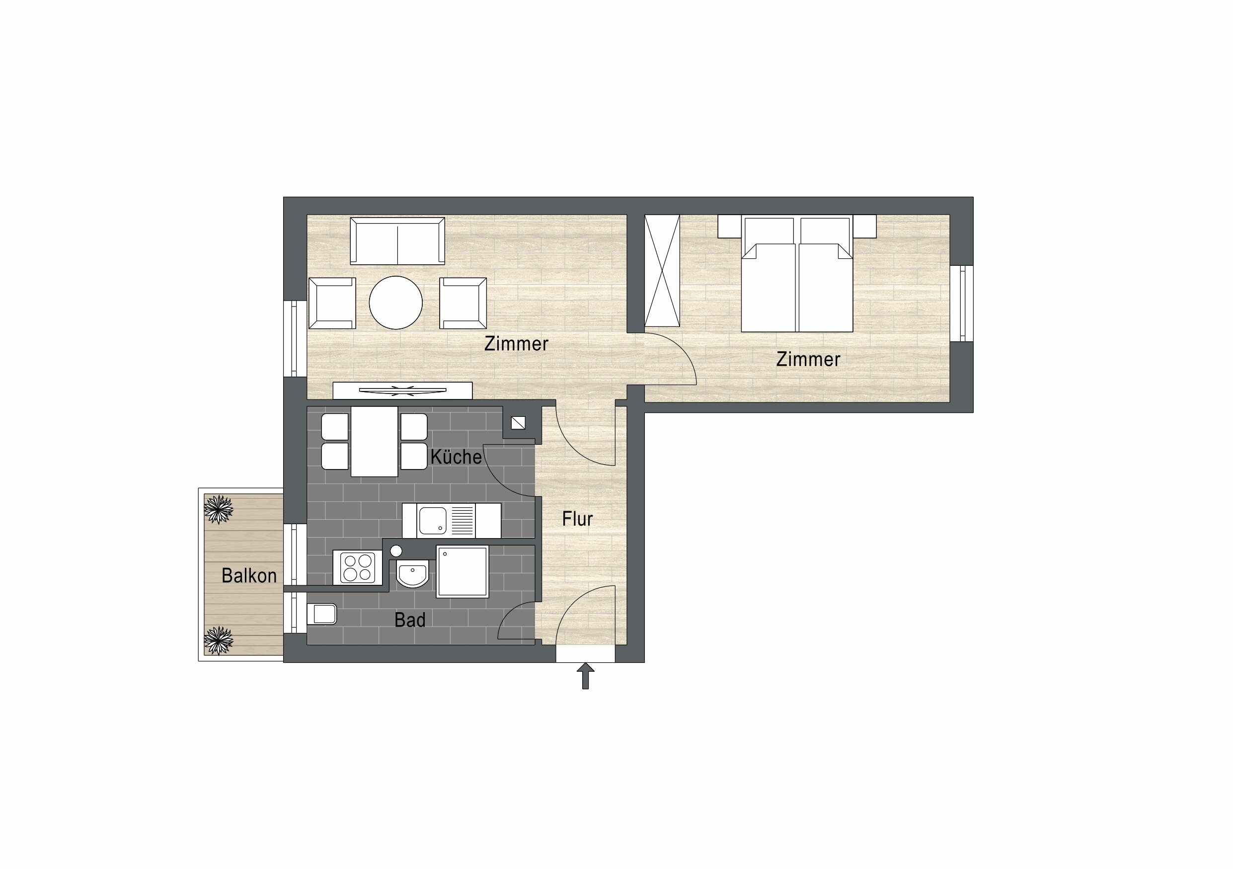 Wohnung zur Miete 699 € 2 Zimmer 49 m²<br/>Wohnfläche 3.<br/>Geschoss Gießerstraße 41 Plagwitz Leipzig 04229