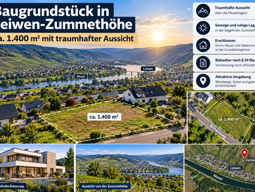 Grundstück zum Kauf provisionsfrei 295.000 € 1.400 m² Grundstück frei ab sofort Leiwen 54340