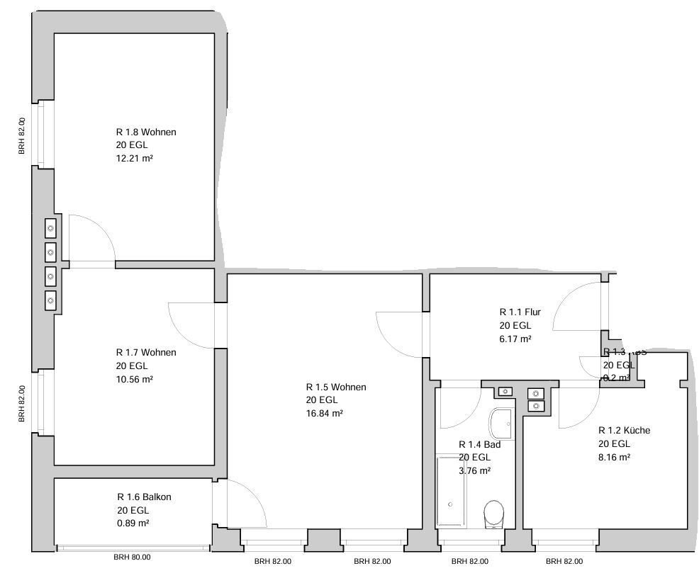 Wohnung zur Miete 325 € 3 Zimmer 59,4 m²<br/>Wohnfläche 1.<br/>Geschoss Waldsiedlung 20 Glöwen Plattenburg-Glöwen 19339