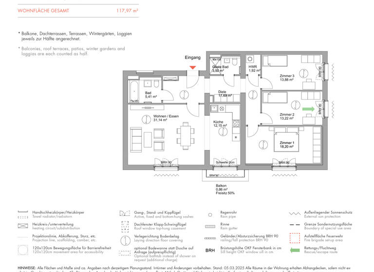 Wohnung zum Kauf 968.000 € 4 Zimmer 118 m²<br/>Wohnfläche 1.<br/>Geschoss Schwedische Allee 31 Krampnitz Potsdam 14476