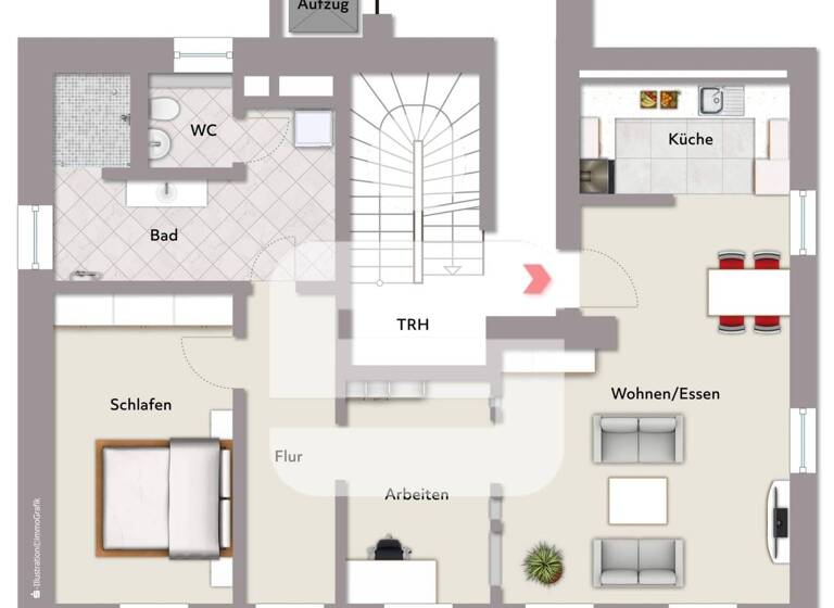 Wohnung zur Miete 720 € 2,5 Zimmer 80 m² 1. Geschoss frei ab sofort Bad Kissingen 97688