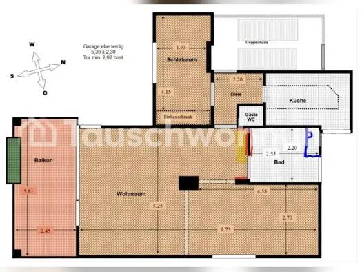 Wohnung zur Miete Tauschwohnung 862 € 3 Zimmer 78 m² 2. Geschoss Westend Berlin 14050