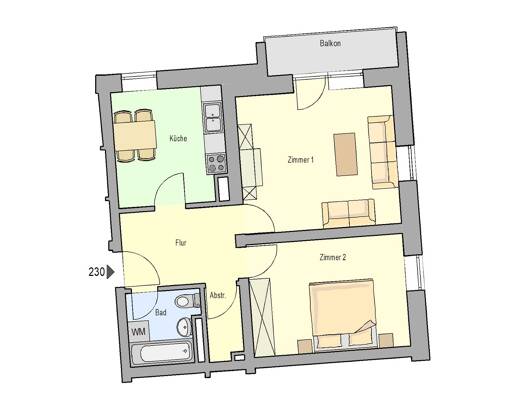 Wohnung zur Miete 575 € 2 Zimmer 58,7 m² 6. Geschoss frei ab 01.10.2026 Heilbronner Platz 24 Reichelsdorf Nürnberg 90453
