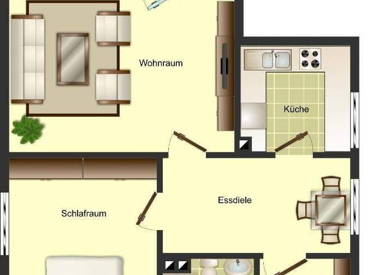 Wohnung zur Miete 549 € 2 Zimmer 63 m² 1. Geschoss Kranichstraße 2 Neukirchen Neukirchen-Vluyn 47506