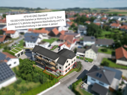 Wohnung zum Kauf - Erstbezug provisionsfrei 429.000 € 2 Zimmer 70,8 m² Essenbach 84051