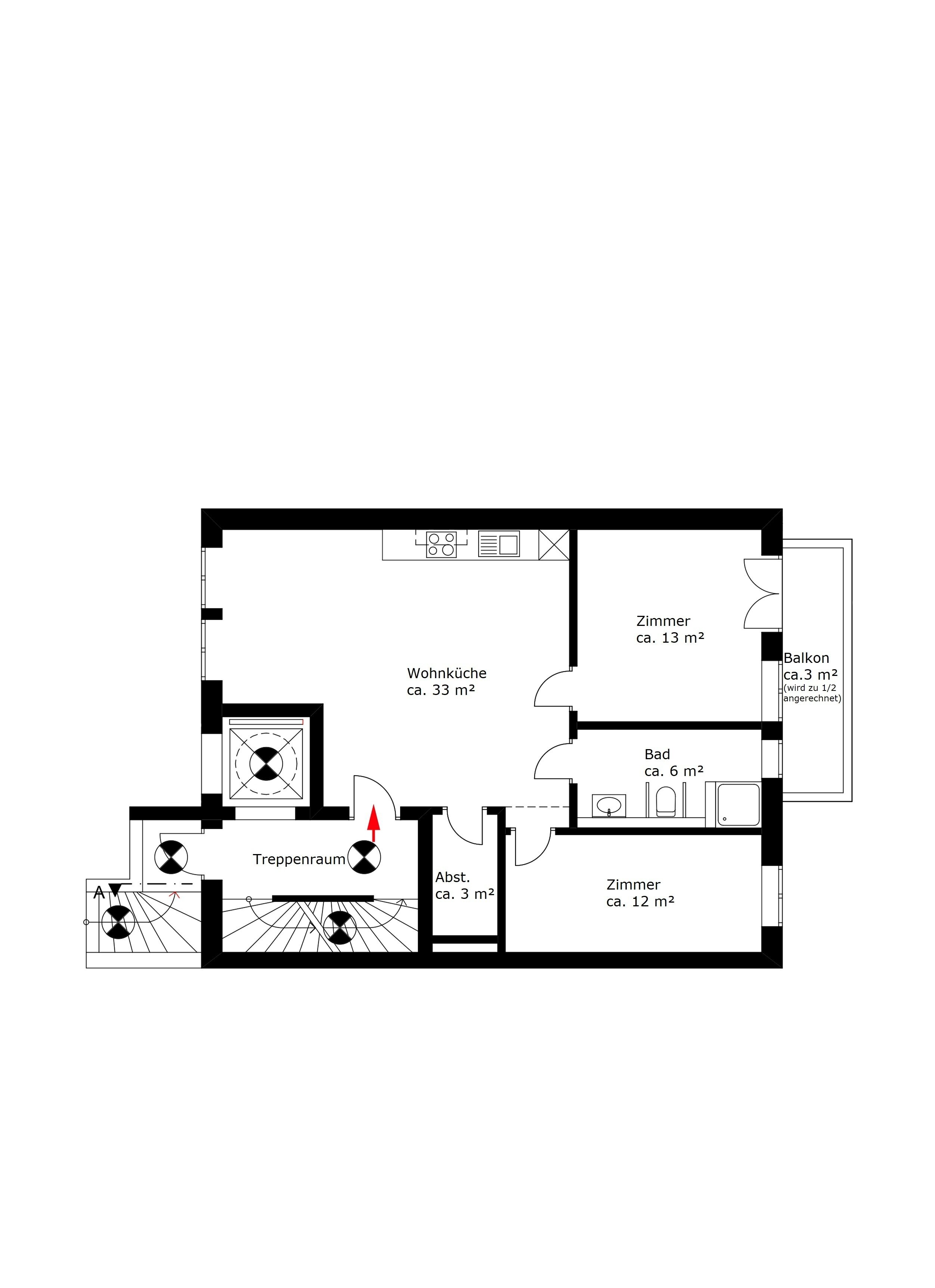 Wohnung zum Kauf provisionsfrei 249.000 € 3 Zimmer 69 m²<br/>Wohnfläche Walle Bremen 28219