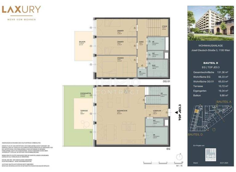 Wohnung zum Kauf - Erstbezug provisionsfrei 850.000 € 4 Zimmer 131,4 m² Wien 1100