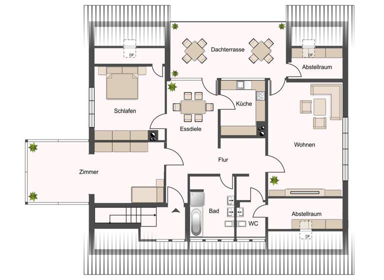 Penthouse zur Miete 2.050 € 3 Zimmer 103 m² Volksdorf Hamburg 22359