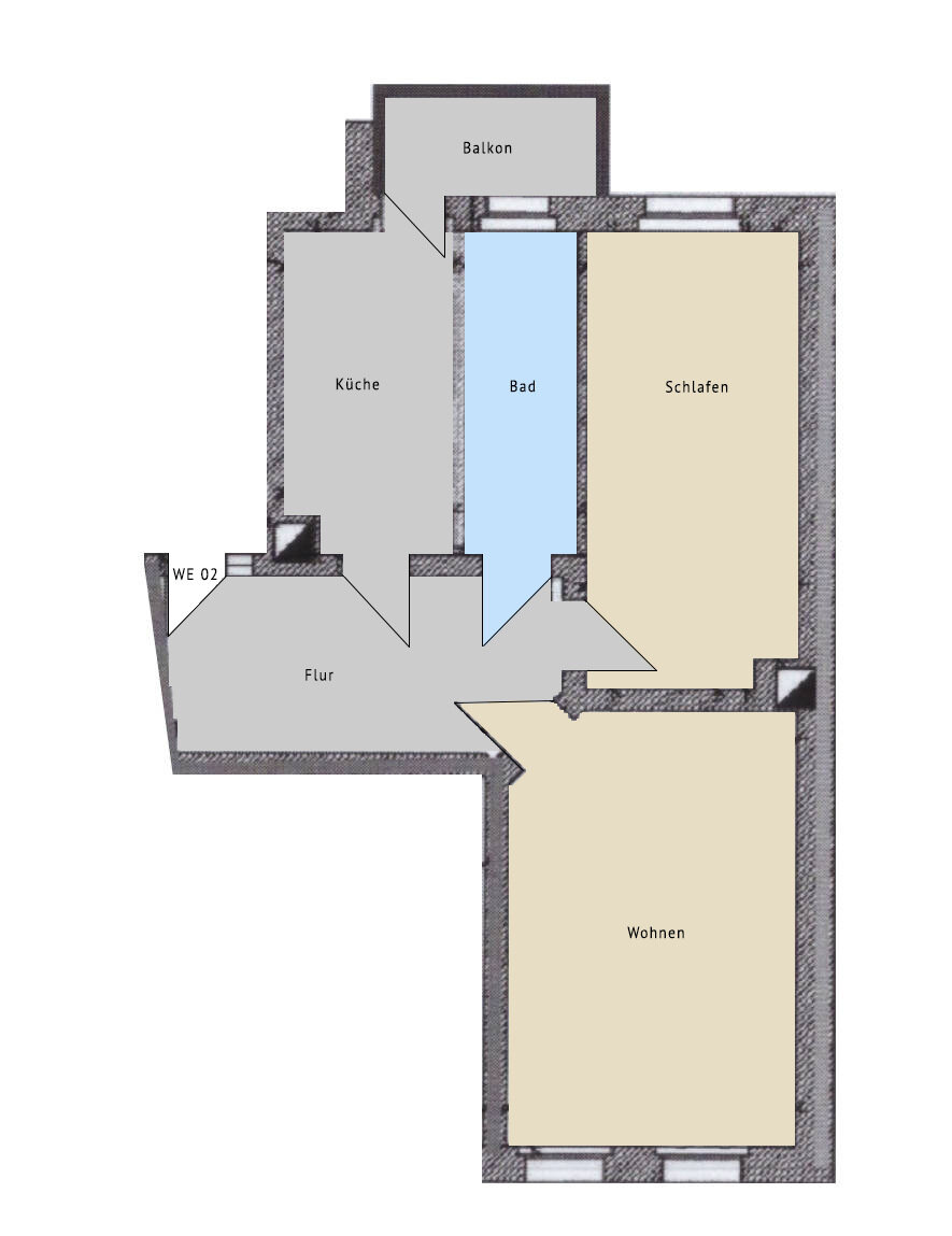 Wohnung zur Miete 737 € 2 Zimmer 70,2 m²<br/>Wohnfläche EG<br/>Geschoss 01.02.2025<br/>Verfügbarkeit Tauchaer Straße 95 Thekla Leipzig 04349