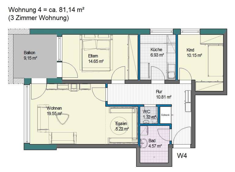 Wohnung zum Kauf als Kapitalanlage geeignet 444.000 € 3 Zimmer 81,1 m² Neugermering Germering 82110