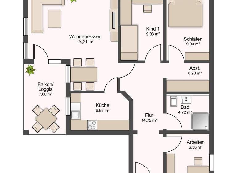 Wohnung zum Kauf 225.000 € 4 Zimmer 82 m² 1. Geschoss Zempin 17459
