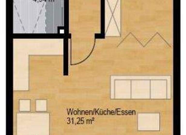 Studio zur Miete 674 € 1 Zimmer 46,5 m² EG frei ab 01.07.2026 Glasberg 12b Kolbermoor 83059