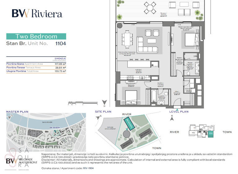 Wohnung zum Kauf provisionsfrei 946.888 € 3 Zimmer 117,1 m² Belgrad Waterfront 11000