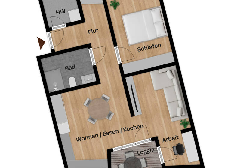 Studio zum Kauf provisionsfrei 245.225 € 1 Zimmer 28,9 m²<br/>Wohnfläche 4.<br/>Geschoss St Johannis Nürnberg 90419